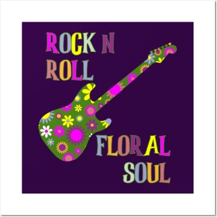 Guitarist Gift, Flower Power, Boho, Hippie, Chic Posters and Art